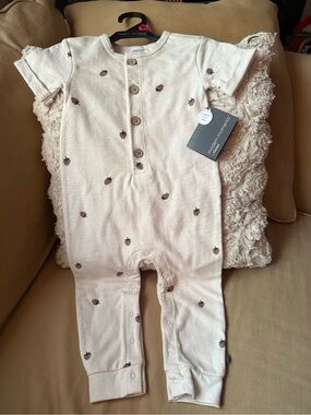 Modern Moments Cream Acorn-Print Baby One-Piece Romper